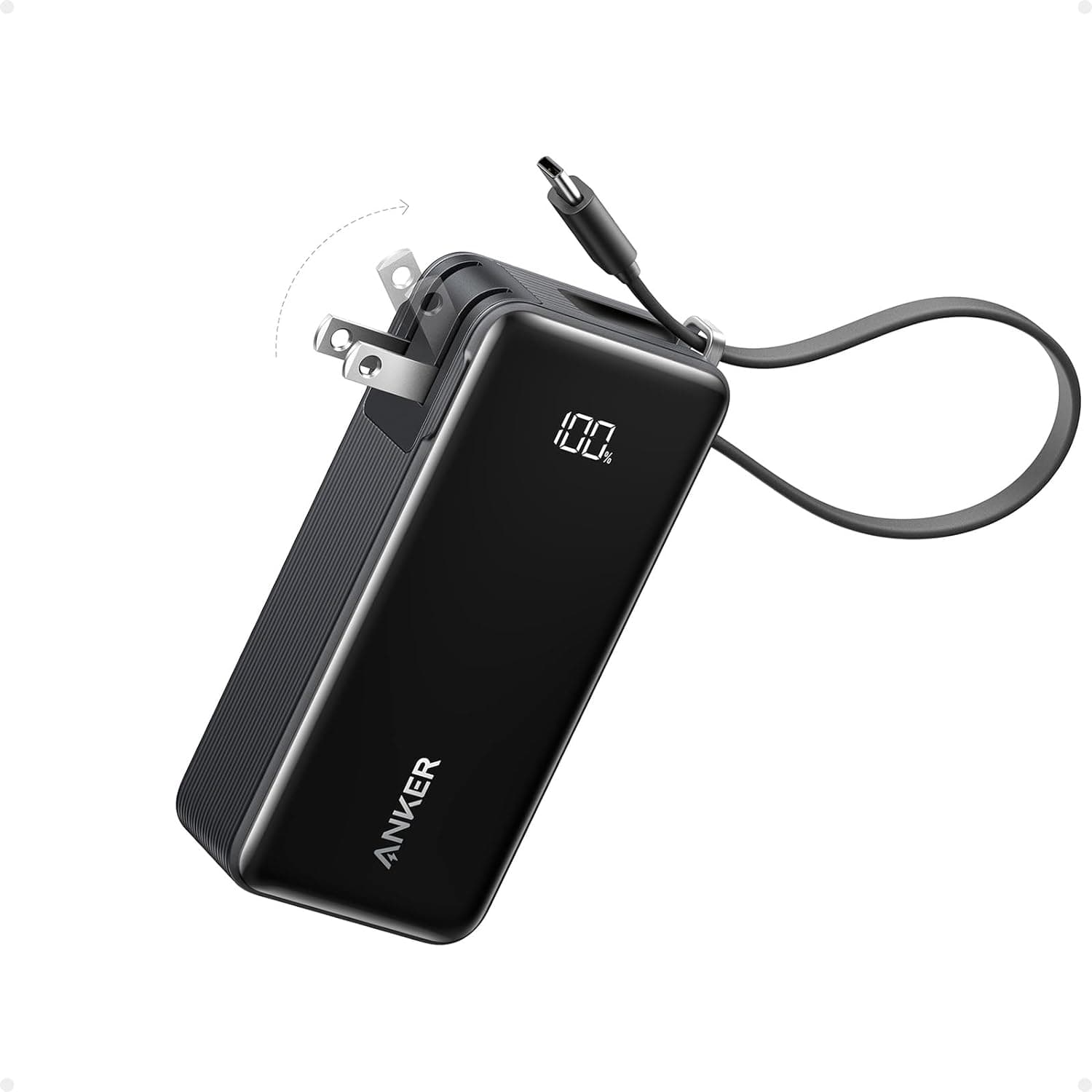 Anker Nano 3-in-1 Portable iPhone Charger 10,000mAh with Wall Plug