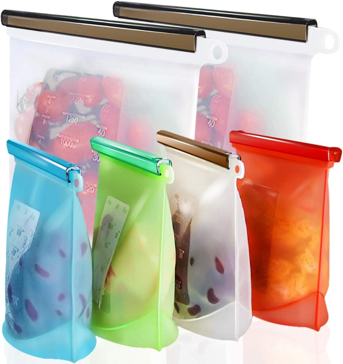 WOHOME Reusable Silicone Food Storage Bags 6-Pack - image 1