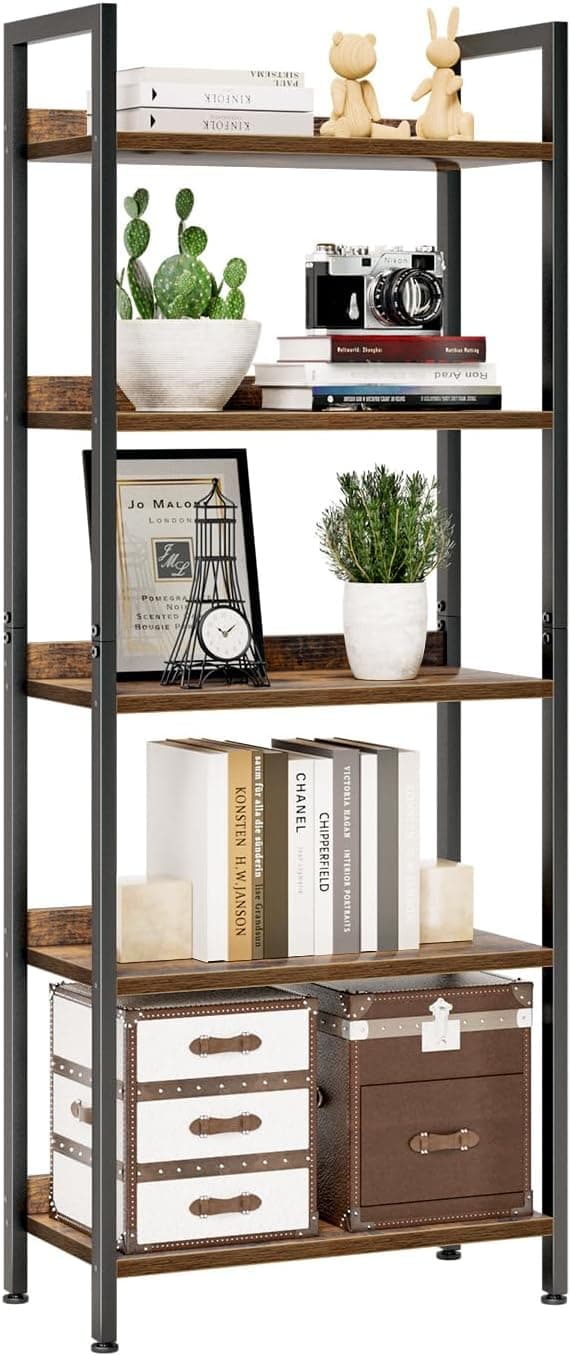 NUMENN 5-Tier Industrial Bookshelf