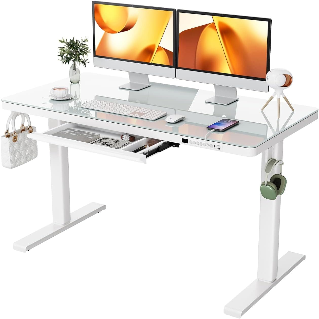 ErGear Dual Motor Electric Standing Desk with Drawers, 48x24 Inch