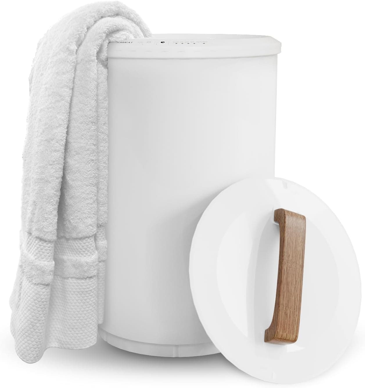 SAMEAT Heated Towel Warmer Bucket with Wood Handle - image 1