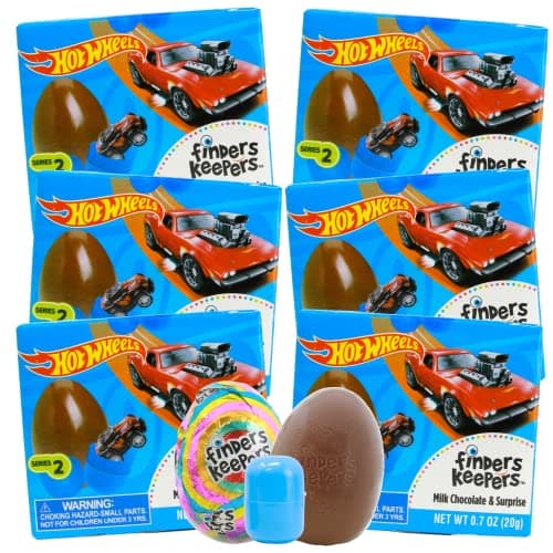 Hot Wheels Finders Keepers Chocolate Eggs with Collectible Car (6 Pack) - image 1