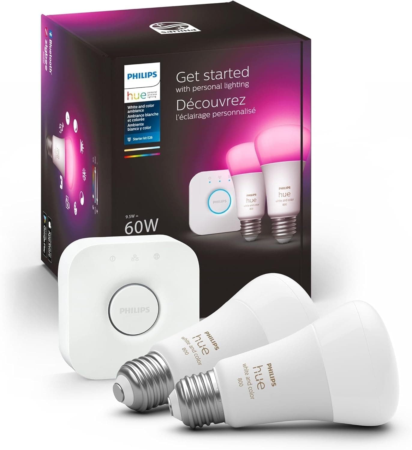 Philips Hue White and Color Ambiance Smart Bulb Starter Kit