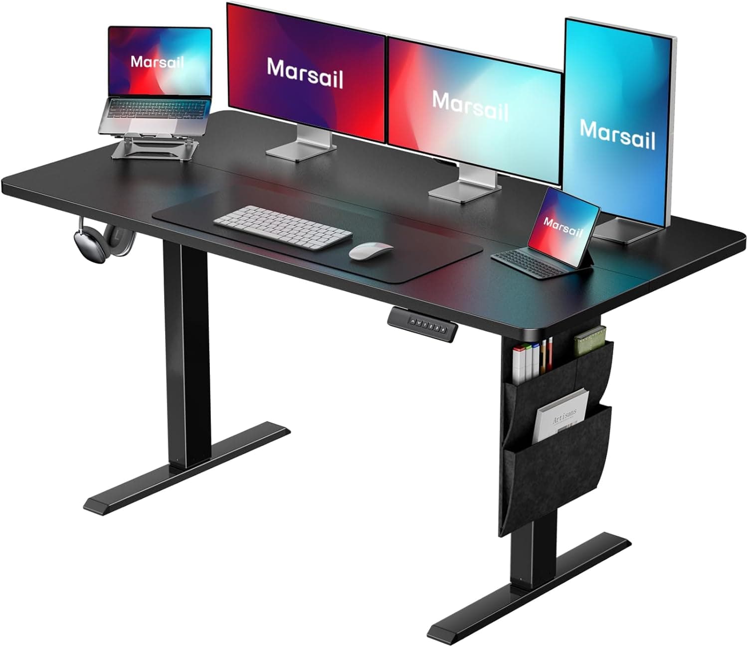 Marsail Electric Standing Desk, 48x24 Inch with Storage Bag