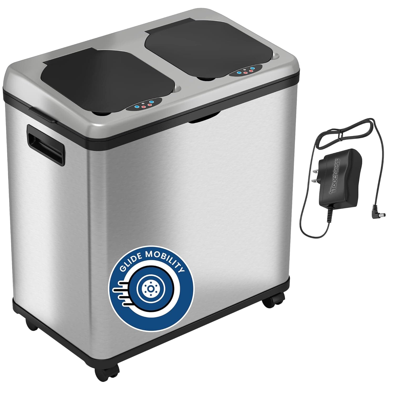 iTouchless 16 Gallon Dual Compartment Touchless Trash Can and Recycle Bin - image 1