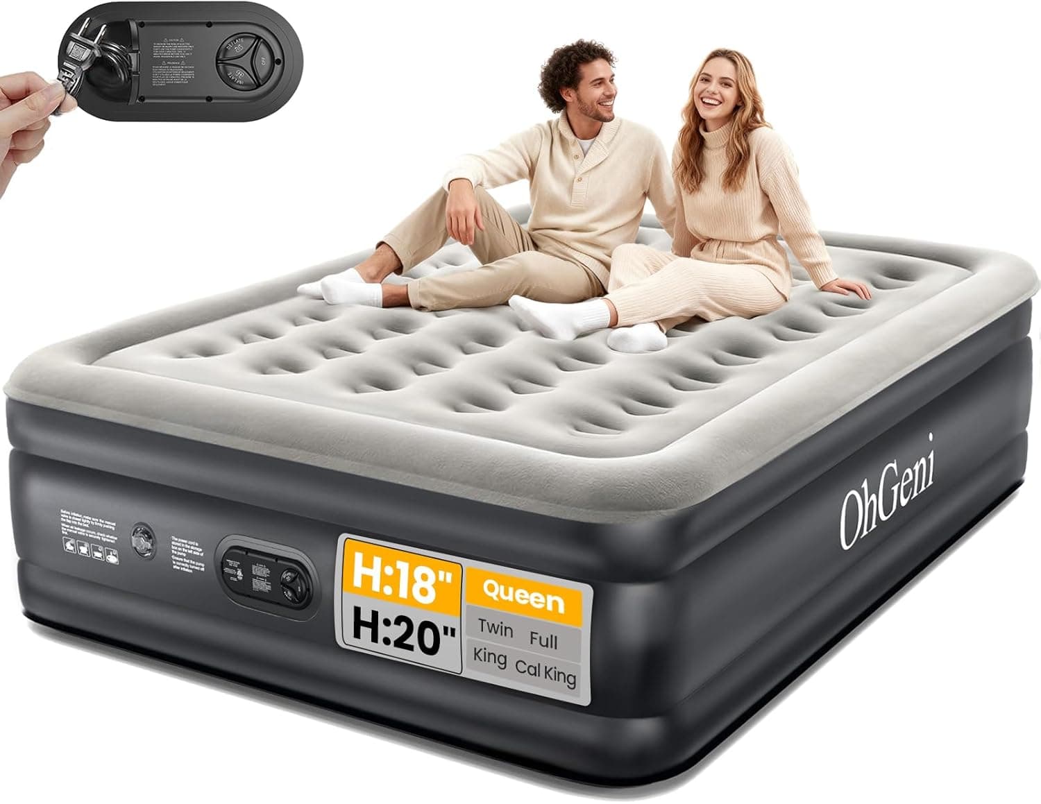OhGeni Queen Air Mattress with Built-in Pump - image 1