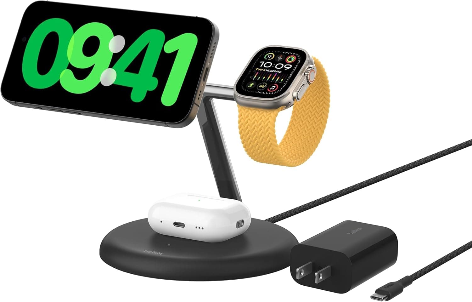 Belkin MagSafe-Compatible 3-in-1 Wireless Charger Stand (Qi2) - image 1