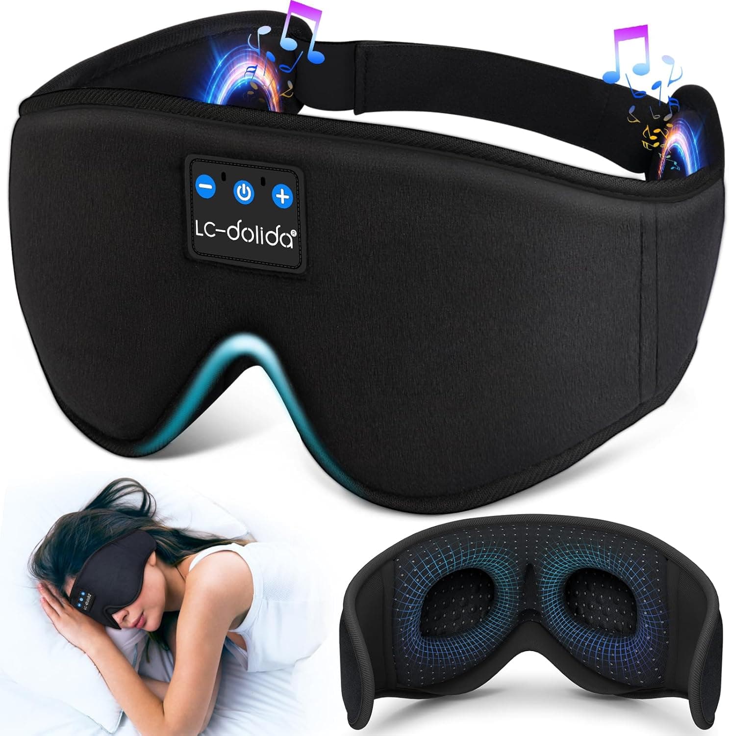 LC-dolida Sleep Headphones 3D Bluetooth Sleep Mask - image 1