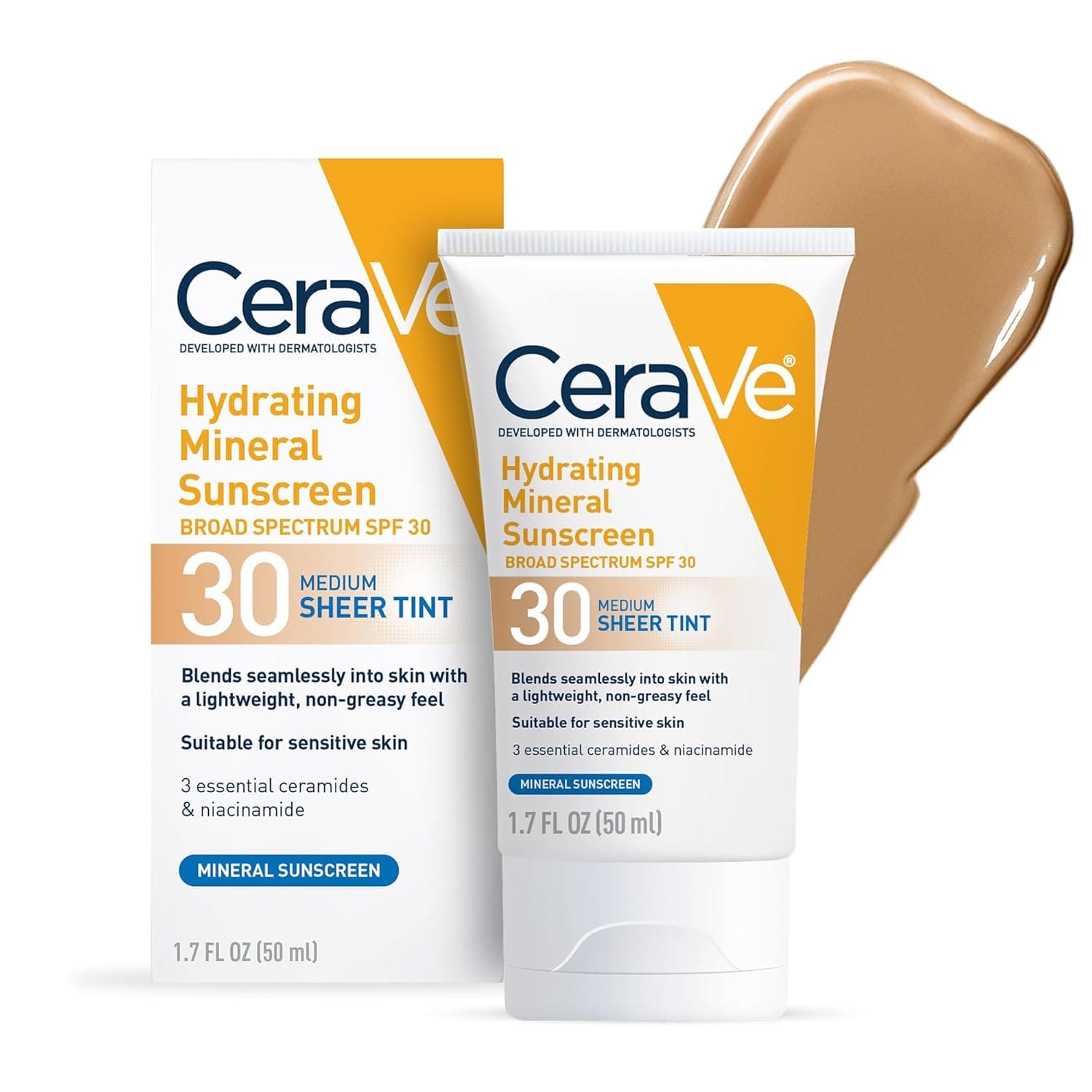 CeraVe Hydrating Mineral Sunscreen SPF 30 Sheer Tint - image 1