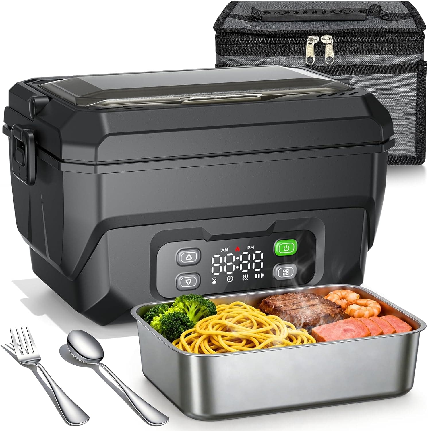DDZJIAN Cordless Electric Lunch Box 1.5L (22500mAh, Stainless Steel) - image 1