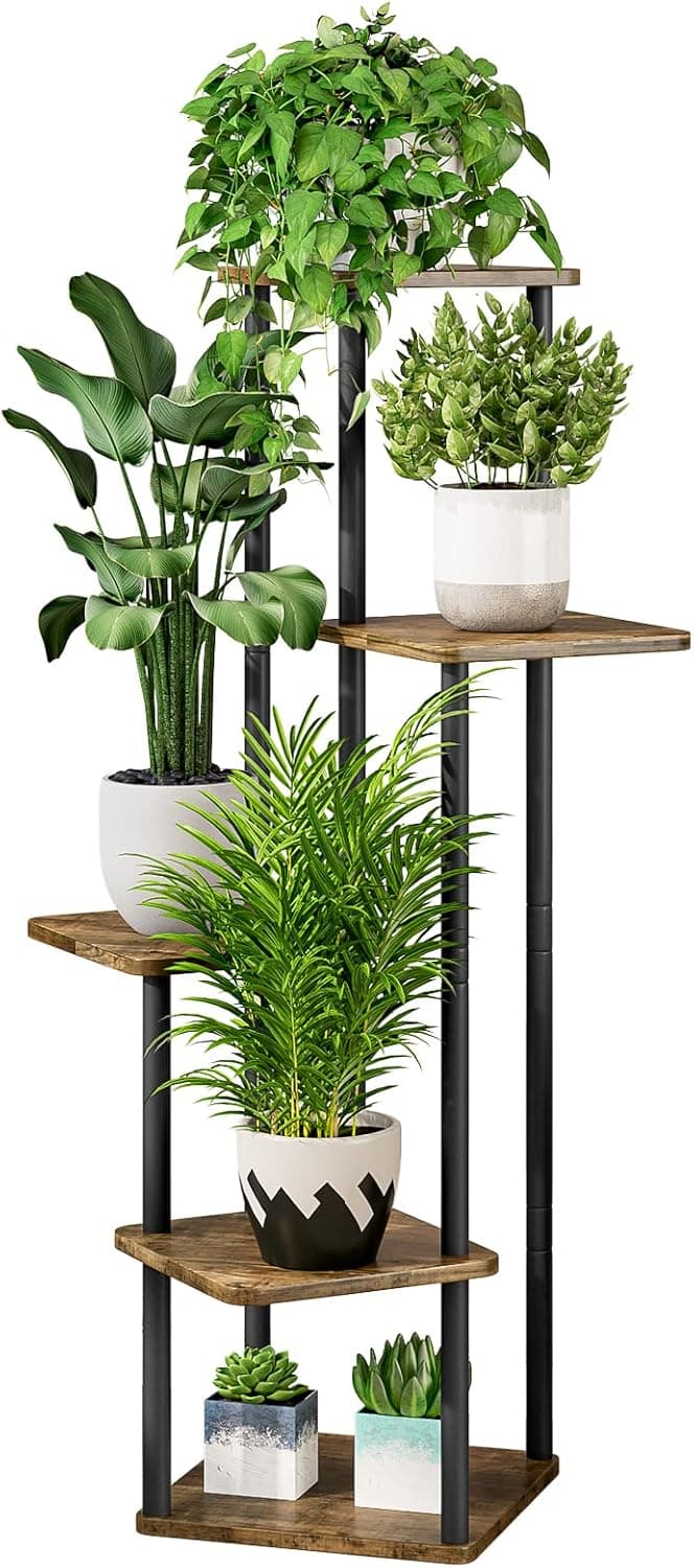 AZERPIAN 5-Tier Metal Corner Plant Stand — Indoor Flower Shelf Rack - image 1