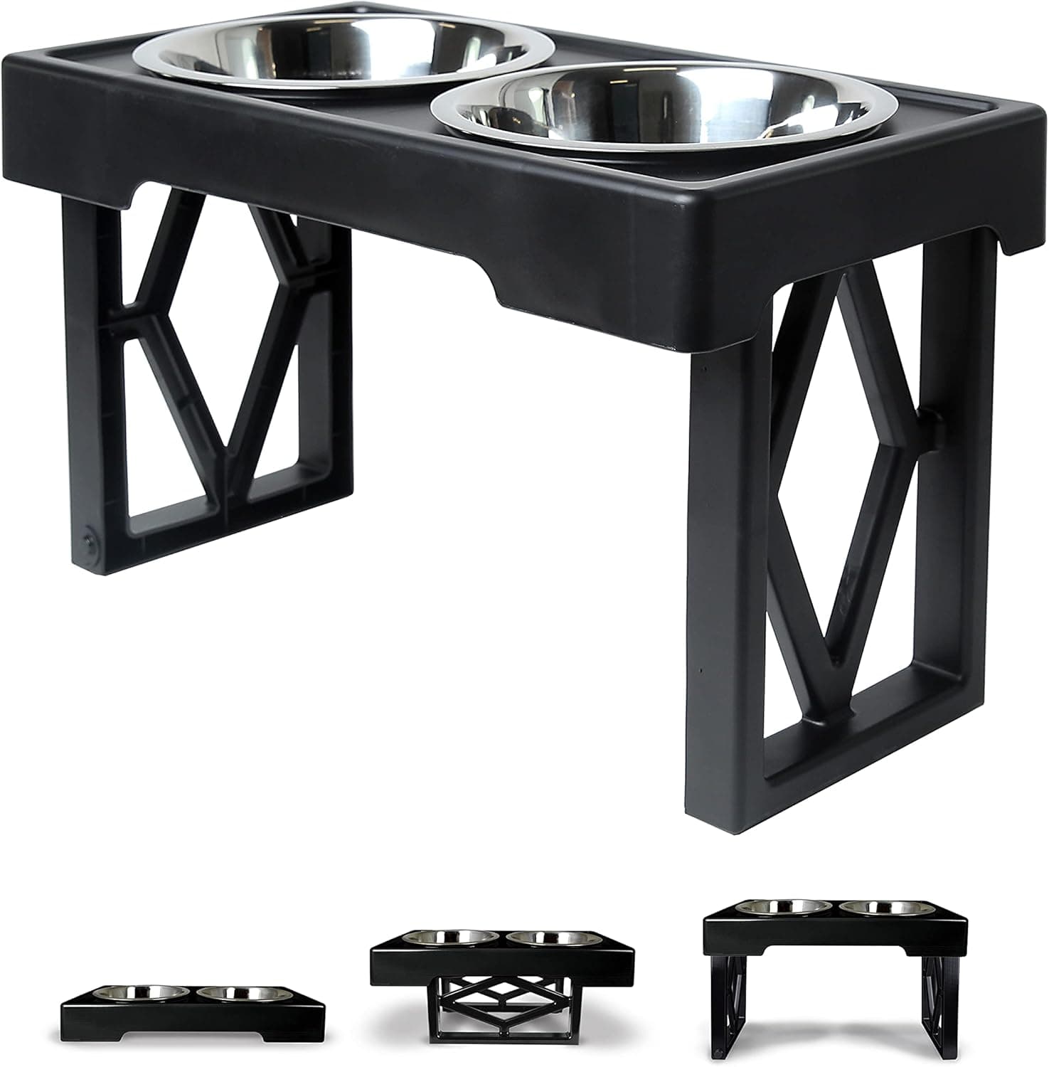 Pet Zone Designer Diner Adjustable Elevated Dog Bowls - image 1