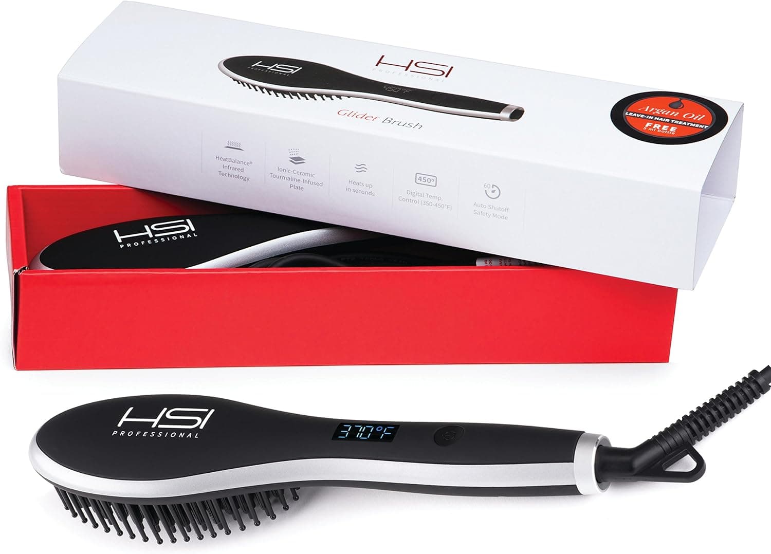 HSI Professional Ceramic Tourmaline Ionic Flat Iron Glider Brush - image 1