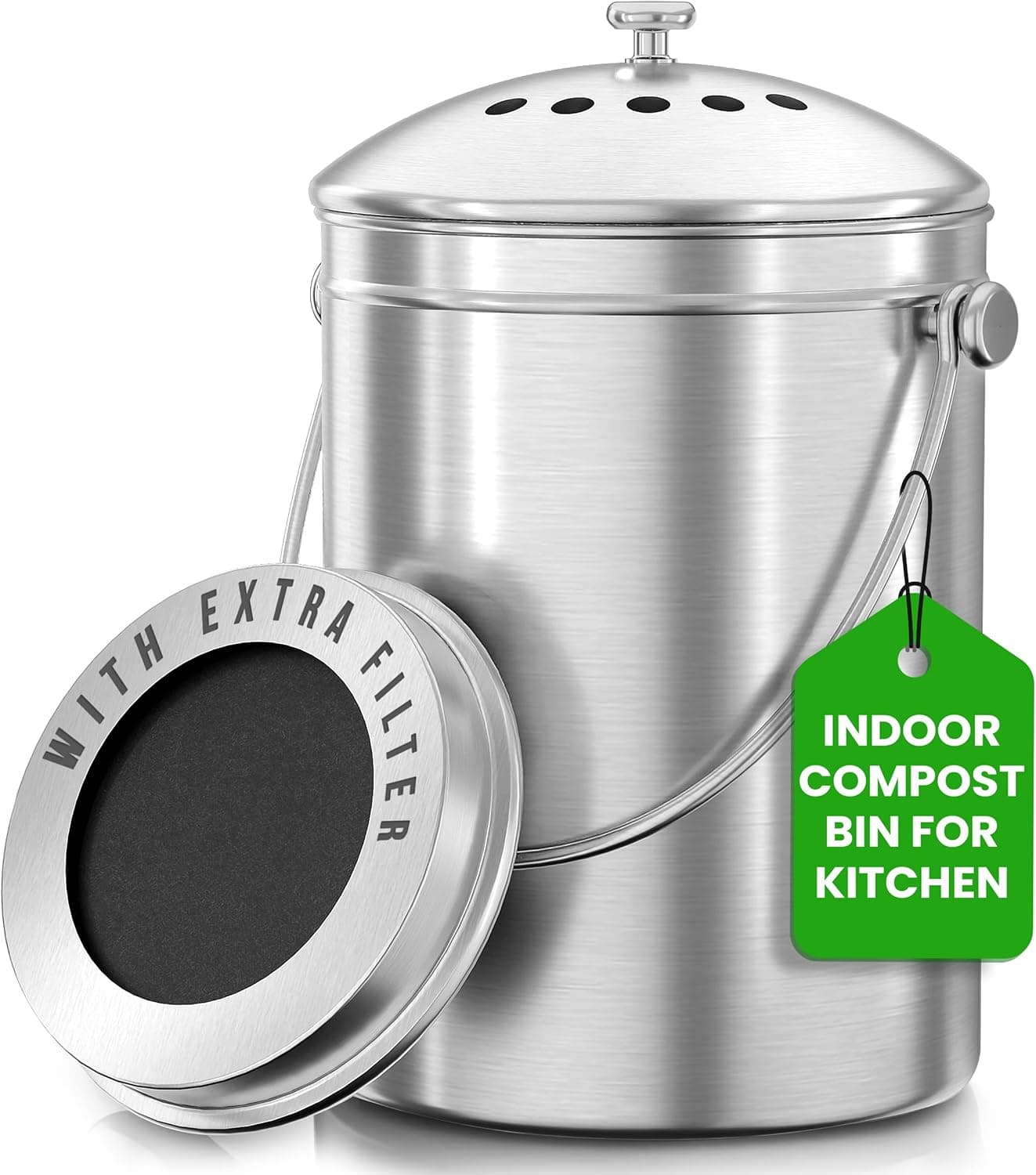Utopia Kitchen Countertop Compost Bin 1.3 Gallon - image 1