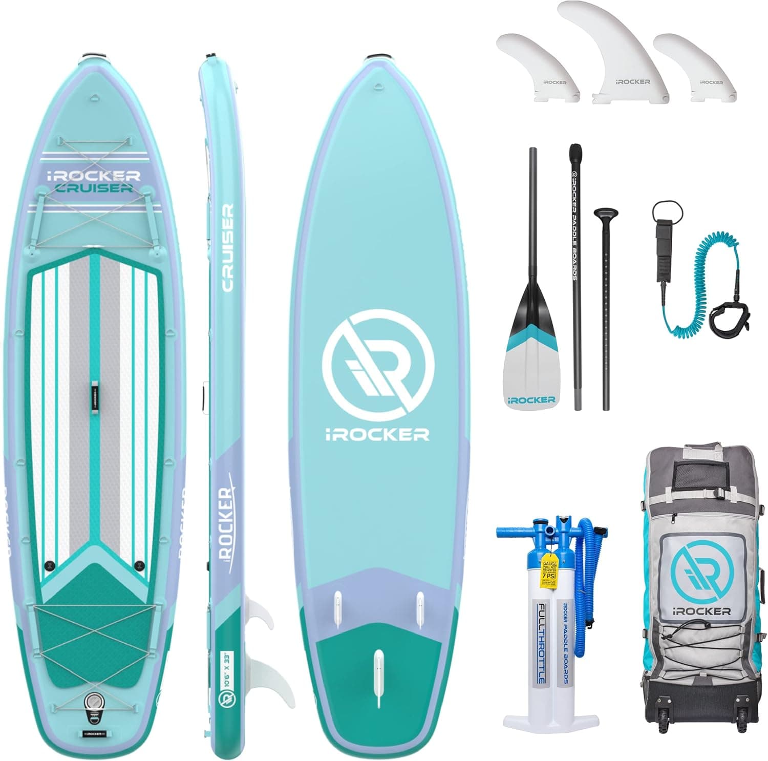 iROCKER Cruiser Inflatable Stand Up Paddle Board 10'6" - image 1