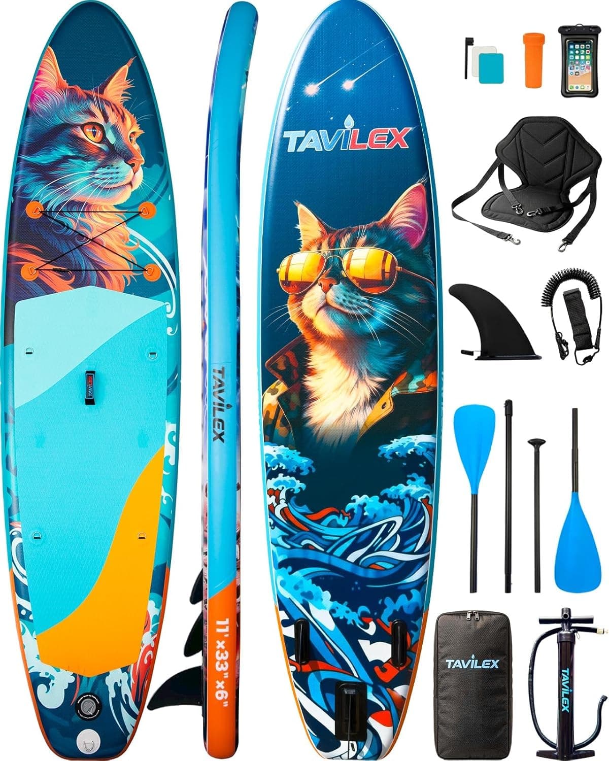 Tavilex Inflatable Stand Up Paddle Board with Seat 11'x33"x6" - image 1