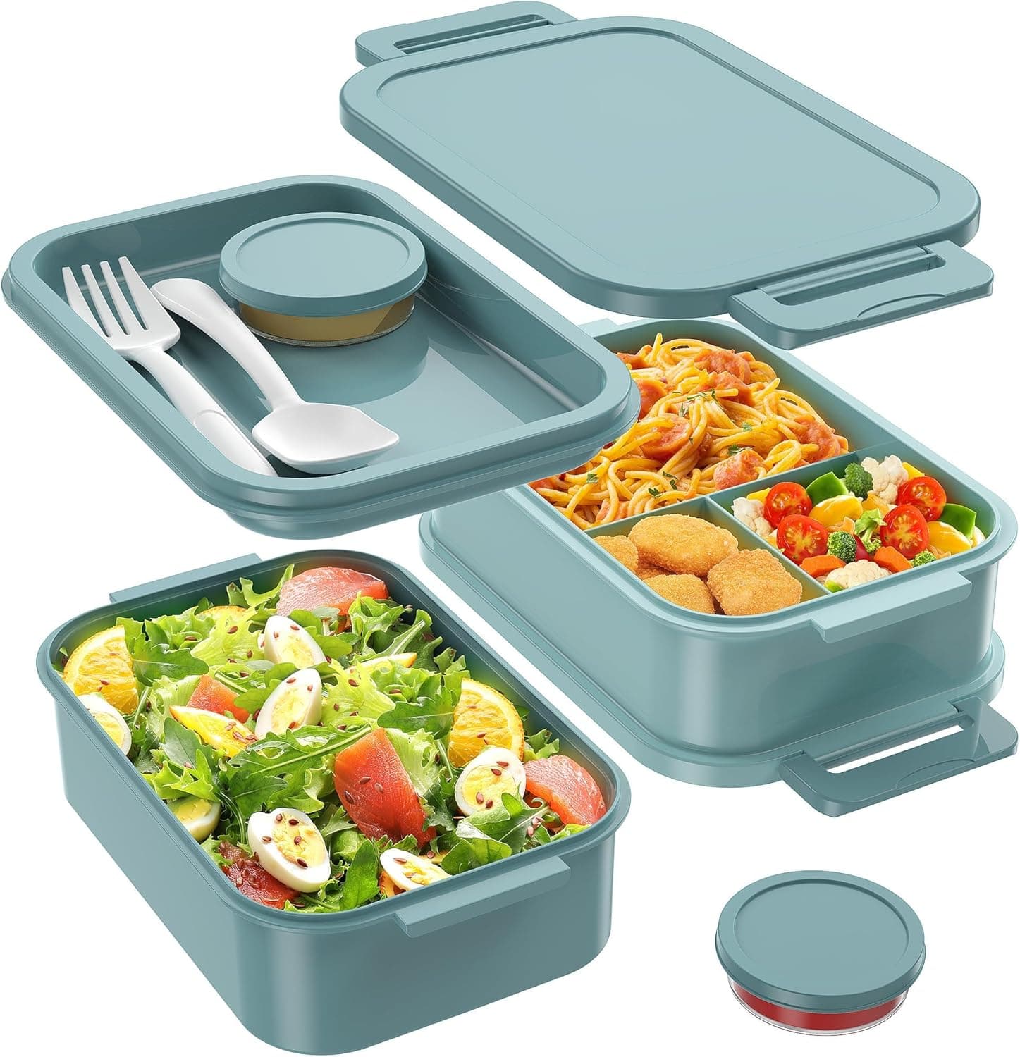 Jelife Bento Box Adult Lunch Box 72oz 3-Layer - image 1