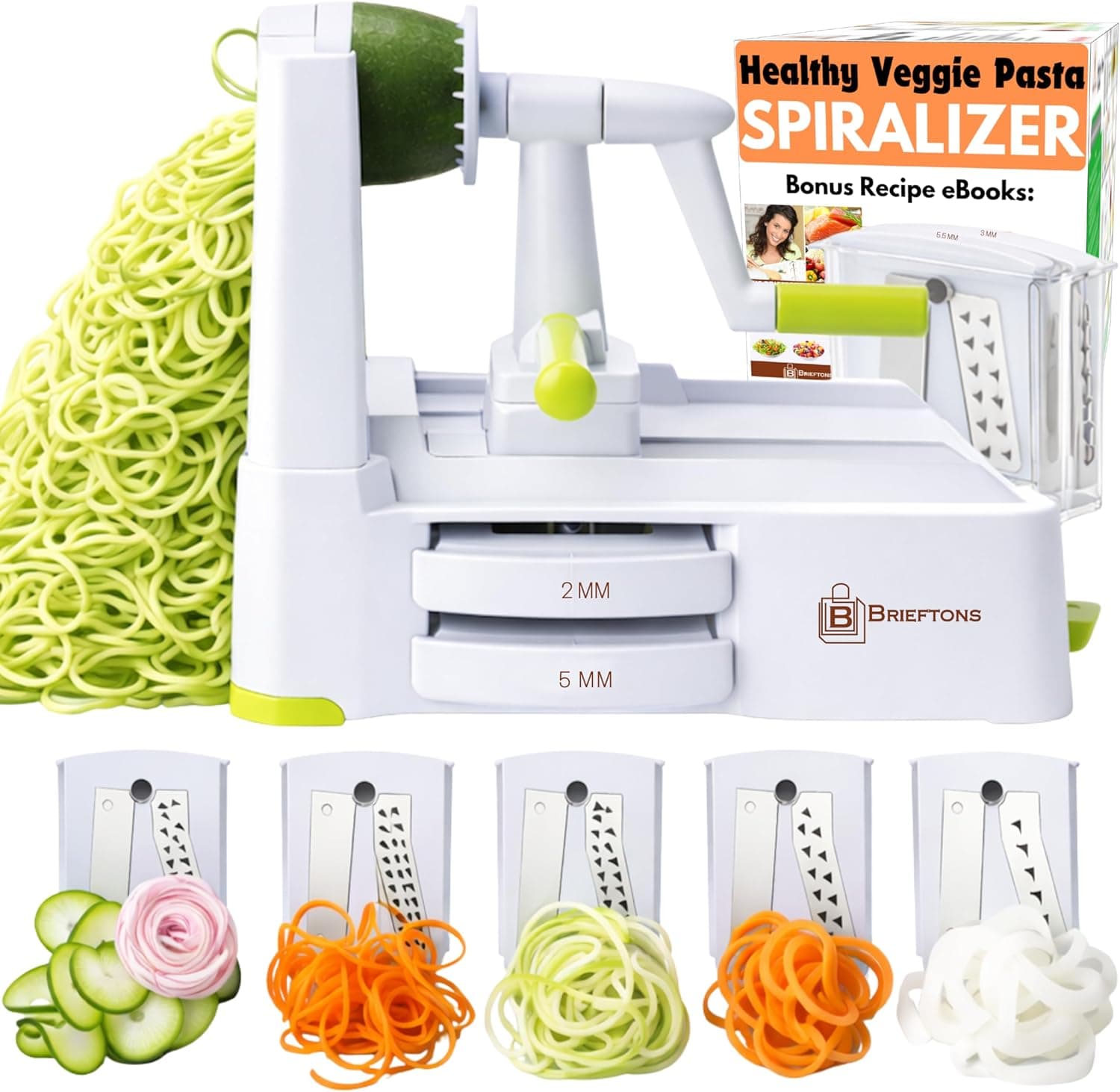 Brieftons 5-Blade Vegetable Spiralizer