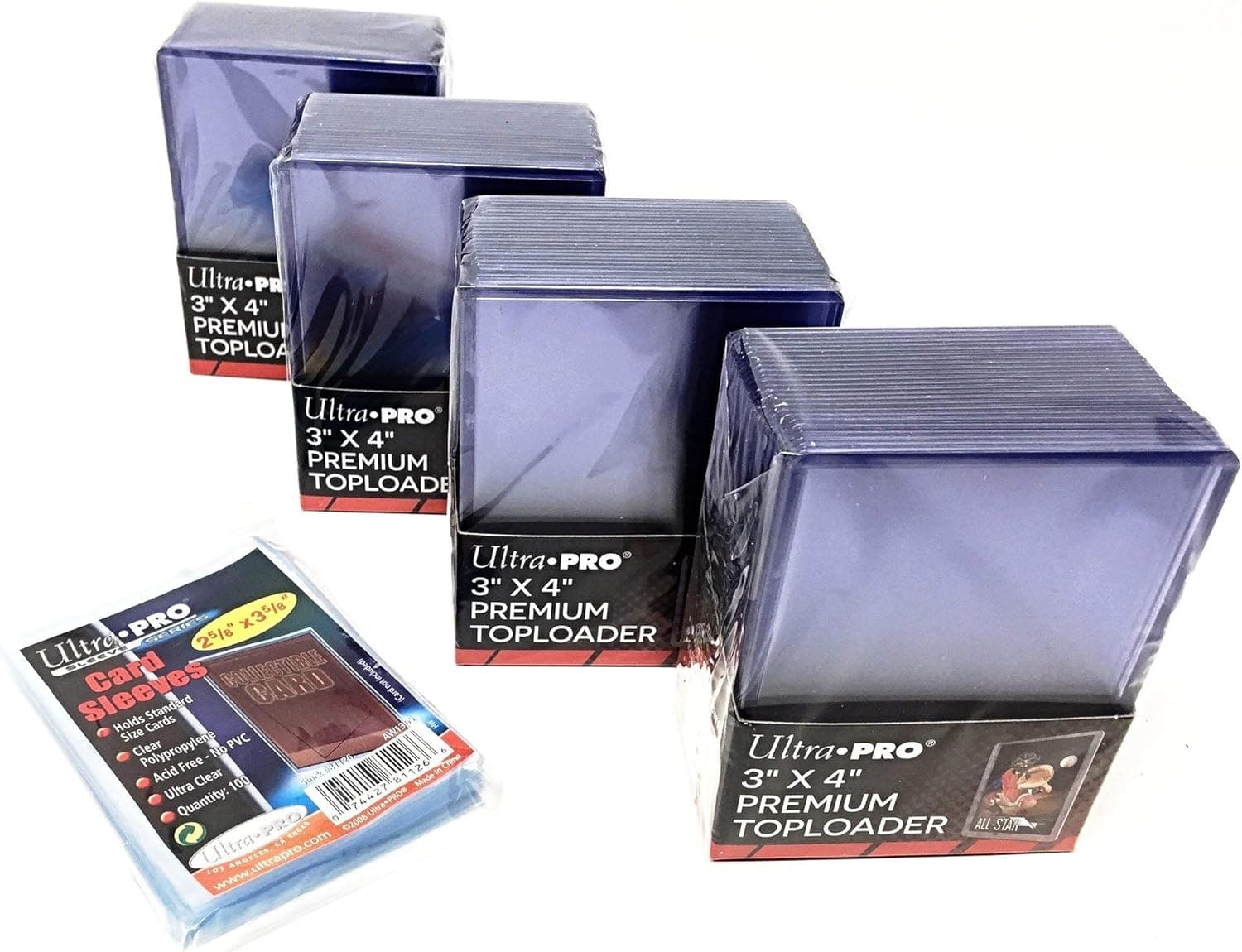 Ultra Pro 100ct Premium Toploaders + Penny Sleeves Bundle