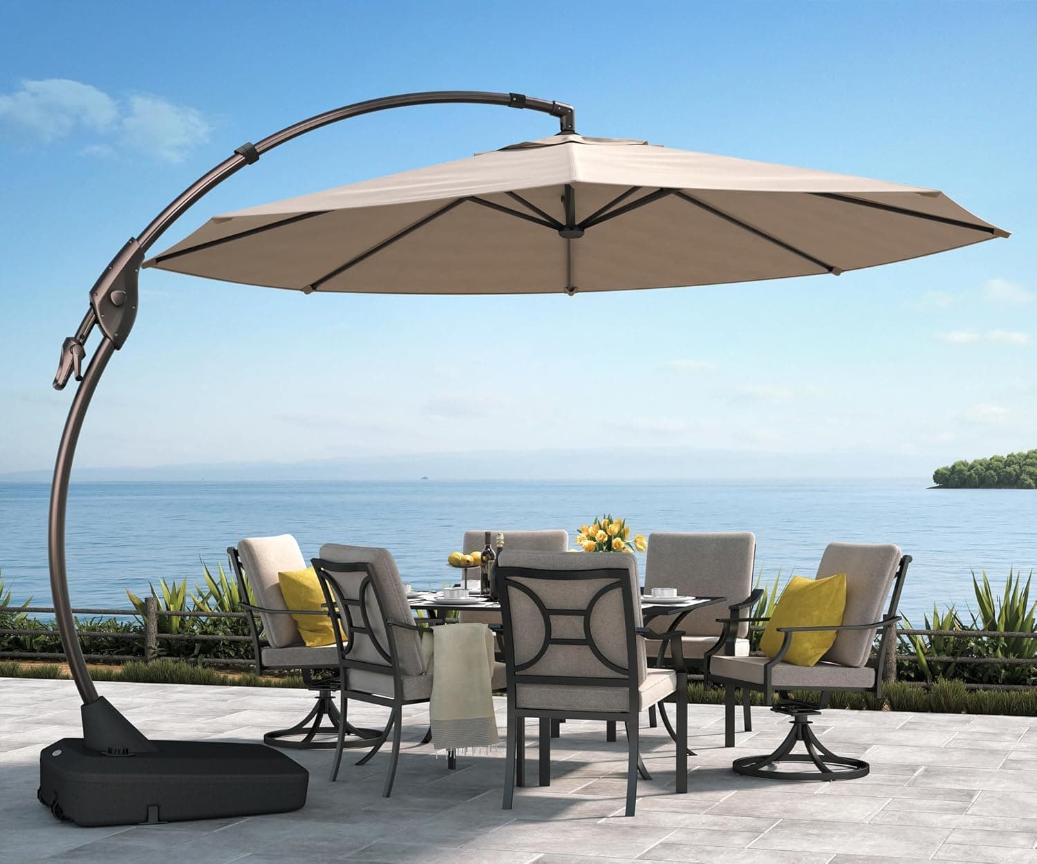 Grand Patio 11 FT Cantilever Umbrella with Base for Backyard - image 1