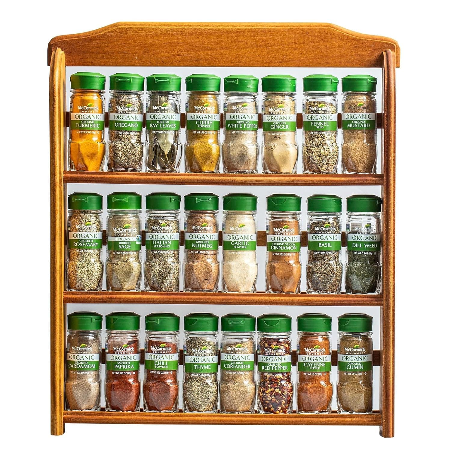 McCormick Gourmet Three Tier Wood 24-Piece Organic Spice Rack - image 1
