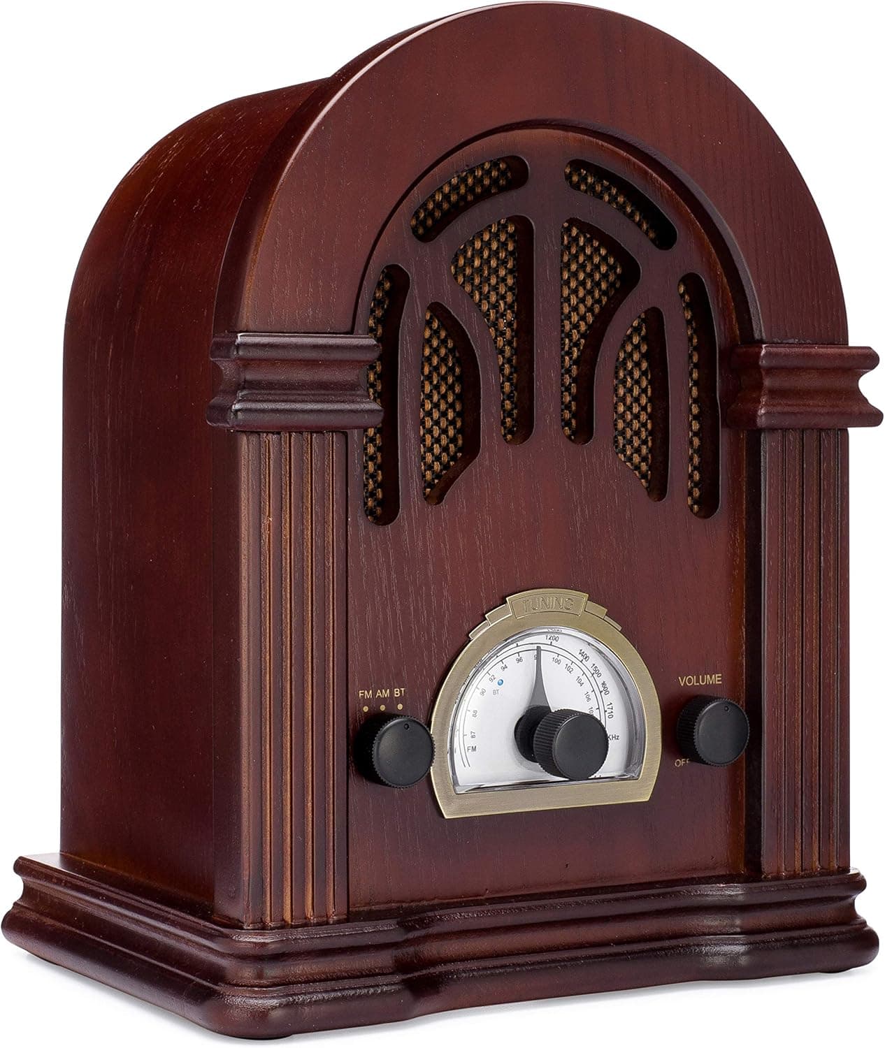 ClearClick Retro AM/FM Radio with Bluetooth - Classic Wooden Vintage Style - image 1