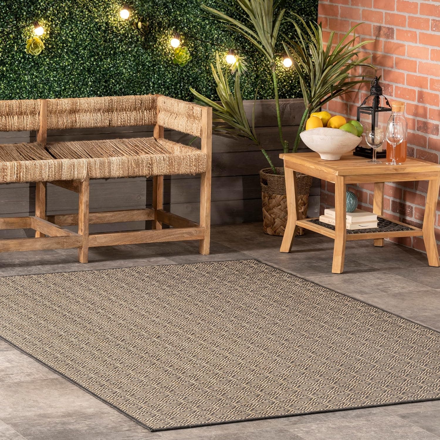 nuLOOM Margo Diamonds Indoor/Outdoor Rug 5x8 Charcoal - image 1